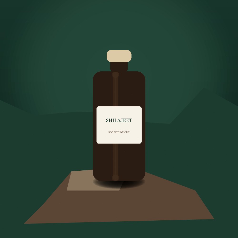Kalash Naturals Shilajeet bottle set against the Hindu Kush mountains